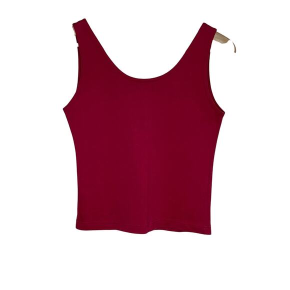 Vintage 90s Y2K Energie Tank Top Womens Large Pink Cranberry Cotton Casual - Picture 1 of 7